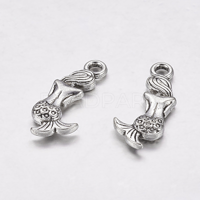 Tibetan Style Alloy Mermaid Pendants X-TIBEP-5402-AS-FF-1