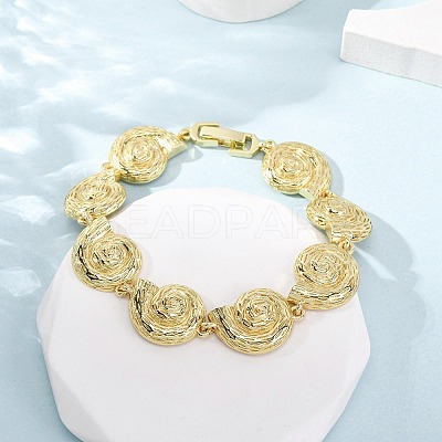 Brass Link Bracelets for Women BJEW-H209-01C-G-1