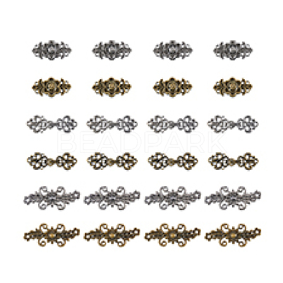 24Pcs 6 Styles Alloy Snap Lock Clasps FIND-DC0005-13-1