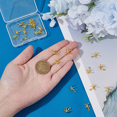 24Pcs Brass Charms Cabochon Settings KK-PH0014-17C-1