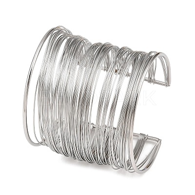 Spring 304 Stainless Steel Open Bangles for Women BJEW-K288-02A-P-1