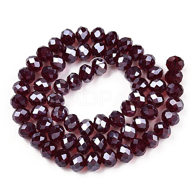 Electroplate Glass Beads Strands EGLA-A034-T8mm-A28-1