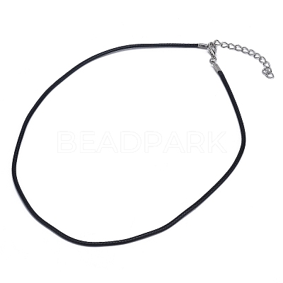 Waxed Cotton Cord Necklace Making MAK-S032-2mm-101-1