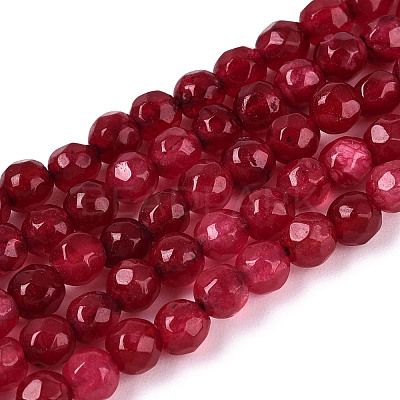 Dyed Natural White Jade Beads Strands G-T139-4mm-60-09-1