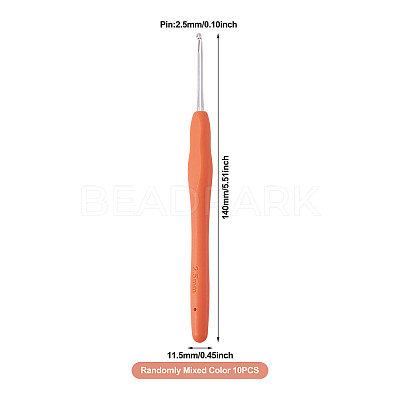 TPR Handle Aluminum Crochet Hook Needles TOOL-TA0001-13F-1
