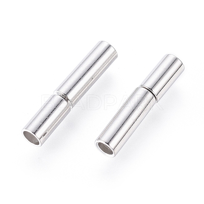 Platinum Plated Brass Bayonet Clasps X-KK646-3-1