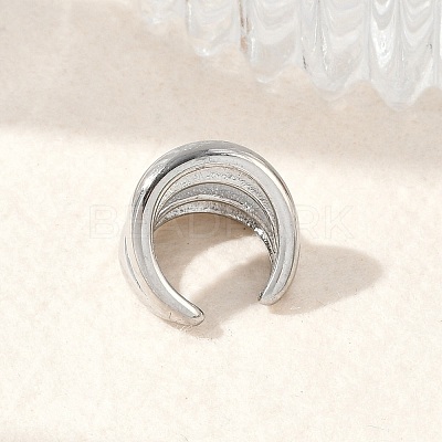 304 Stainless Steel Two-layer C-Shaped Cuff Earrings EJEW-M073-10PG-02-1