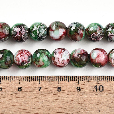 Baking Paint Glass Beads X1-DGLA-N003-10mm-A09-1