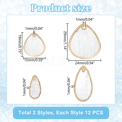 24Pcs 2 Styles Shell Pendants FIND-GA0004-51-1