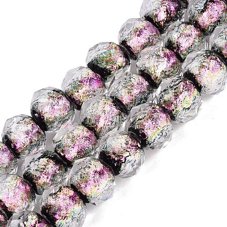 Handmade Foil Glass Lampwork Beads Strands DICH-T023-02E-1