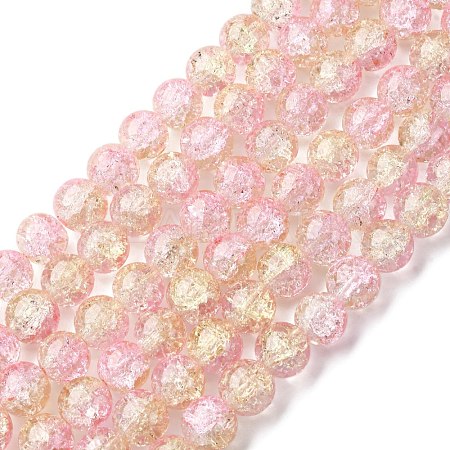 Spray Painted Crackle Glass Beads Strands CCG-Q002-12mm-03-1