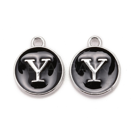 Platinum Plated Alloy Charms X-ENAM-S118-02Y-P-1