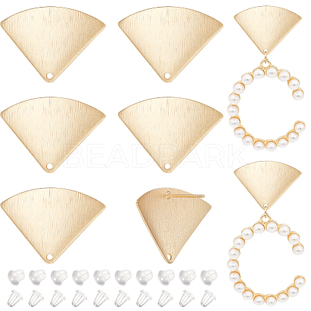 BENECREAT 10Pcs Brass Stud Earrings KK-BC0011-54-1