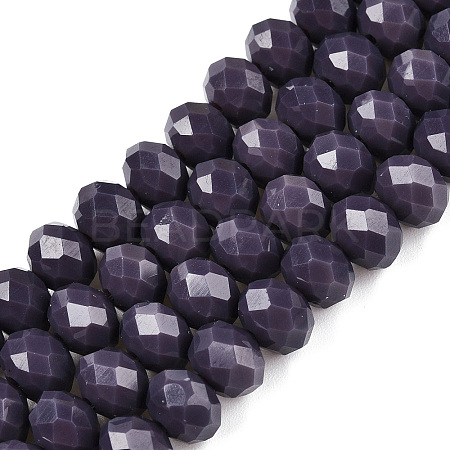 Opaque Solid Color Imitation Jade Glass Beads Strands EGLA-A044-P8mm-D11-1
