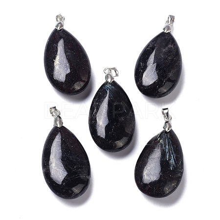 Natural Glaucophane Pendants G-D084-01P-B14-1