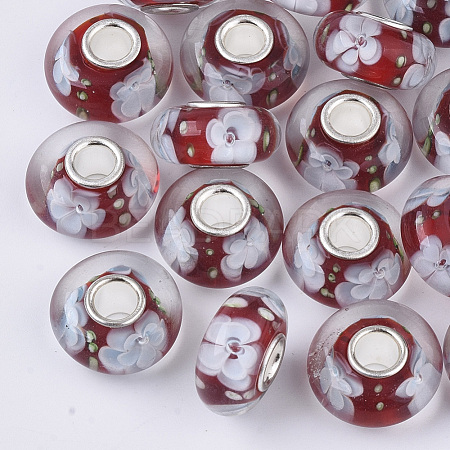 Handmade Lampwork European Beads LAMP-S193-004D-1