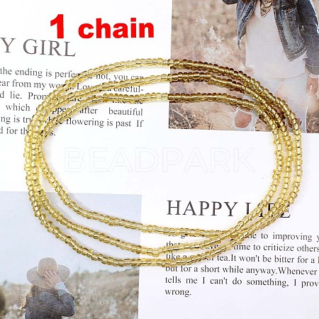 Glass Seed Rondelle Beaded Waist Beads WGC6815-09-1