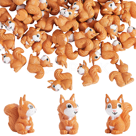 30Pcs PVC Plastic Squirrel Miniature Ornaments DJEW-SP0001-27-1
