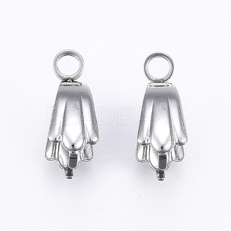 Tarnish Resistant 201 Stainless Steel Pendant Pinch Bails STAS-E437-26P-1