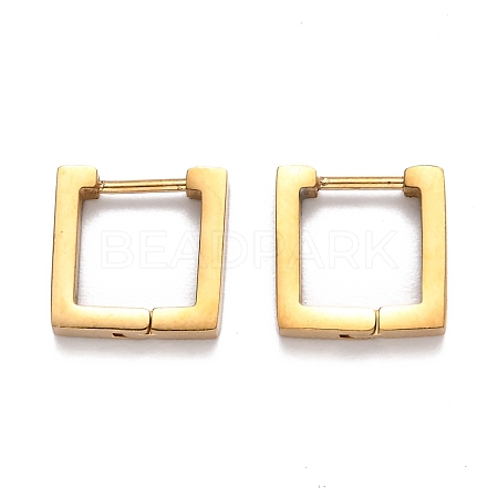 304 Stainless Steel Square Huggie Hoop Earrings STAS-H156-09A-G-1