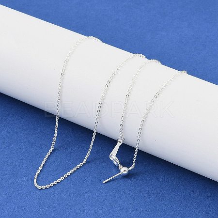 Brass Cable Chain Necklaces NJEW-U008-07S-1