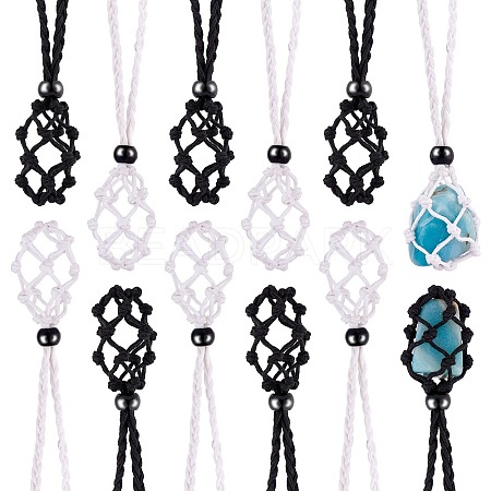 Braided Waxed Cotton Thread Cords Macrame Pouch Necklace Making AJEW-SW00019-1
