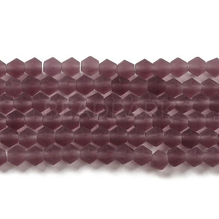 Imitate Austrian Crystal Frosted Glass Beads Strands GLAA-F029-TM2mm-B04-1