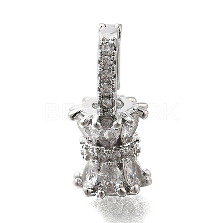 Brass Micro Pave Cubic Zirconia Donut Bails LS-KK-U061-17P-1