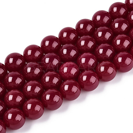 Lab Grown Red Corundum Beads Strands G-N351-01A-01-1
