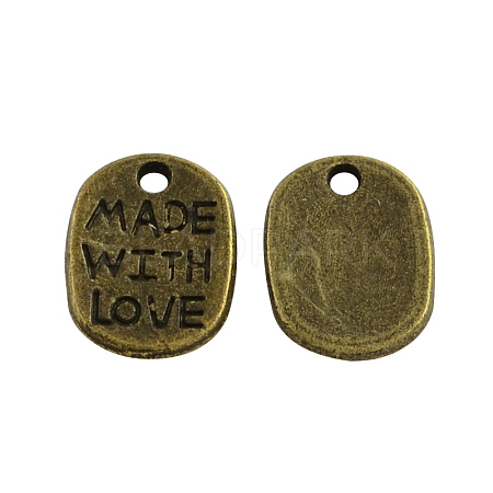 Tibetan Style Alloy Oval Charms TIBEP-Q035-08R-NR-1
