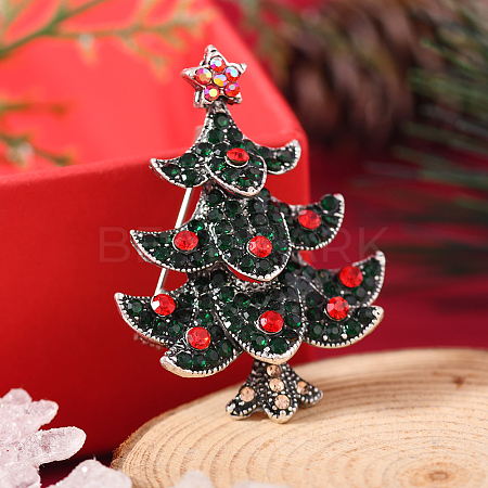 Christmas Theme Zinc Alloy Rhinestone Brooches for Backpack Clothes LS-LK8386-18-1