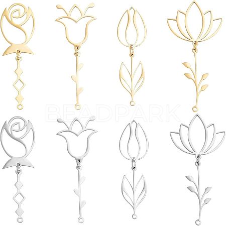 8Pcs 8 Style 201 Stainless Steel Pendants STAS-UN0033-37-1
