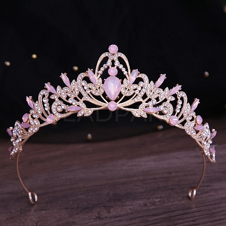 Alloy Rhinestone Crown Hair Bands for Woman Girls PW-WGB2F57-21-1