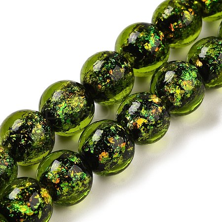 Handmade Dichroic Foil Glass Beads Strands DICH-U001-06J-1