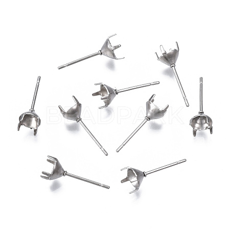 316 Surgical Stainless Steel Stud Earring Setting STAS-S117-023B-1