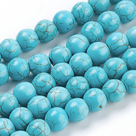 Synthetic Turquoise Beads Strands TURQ-S192-8mm-2-1