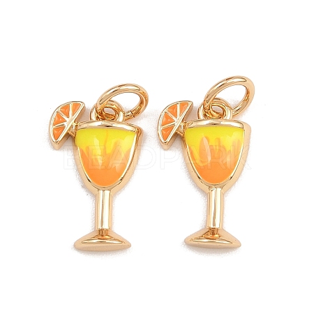 Brass Enamel Pendants KK-B157-20G-02-1