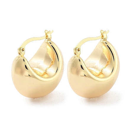 Brass Thick Hoop Earrings EJEW-H301-10G-1