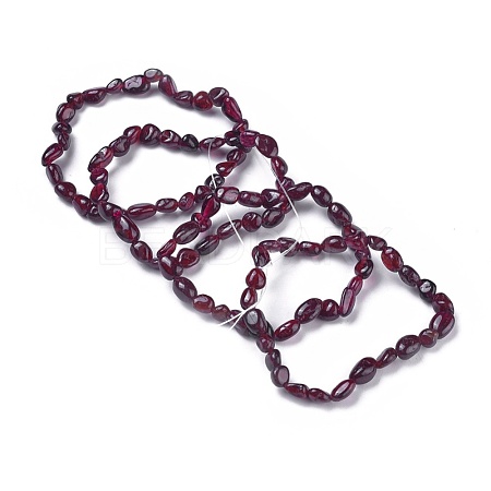 Natural Garnet Bead Stretch Bracelets BJEW-K213-45-1