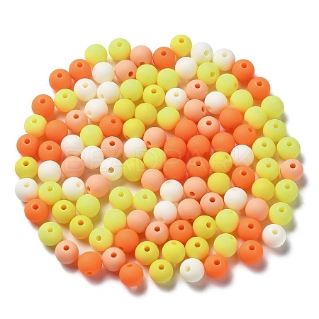 Frosted Opaque Acrylic Beads OACR-P019-01B-02-1