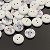 2-Hole Flat Round Mathematical Operators Printed Wooden Sewing Buttons BUTT-M002-13mm-03-1