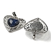 Natural Sodalite Peach Love Heart Pendants G-G158-01P-2