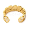 Rack Plating Flower Brass Enamel Open Cuff Rings for Women RJEW-S242-09G-B-3
