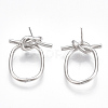Brass Stud Earrings KK-T038-316P-2