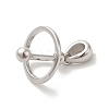 Anti-Tarnish Rhodium Plated 925 Sterling Silver Locket Style Planet Pinch Bails LS-STER-NH0001-55B-P-3