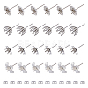 DICOSMETIC 40Pcs 4 Style Flower 201 & 304 Stainless Steel Stud Earring Findings STAS-DC0014-76-1