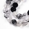 Natural Tourmalinated Quartz Beads Strands G-S345-6mm-30-4