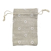 Printed Cotton Imitation Burlap Packing Pouches Drawstring Bags PW-WG7B662-19-1