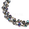 Handmade Electroplate Glass Faceted Rondelle Beads Chains for Necklaces Bracelets Making AJEW-JB00145-01-3