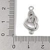 Heart Brass Fold Over Clasps FIND-U017-19P-3